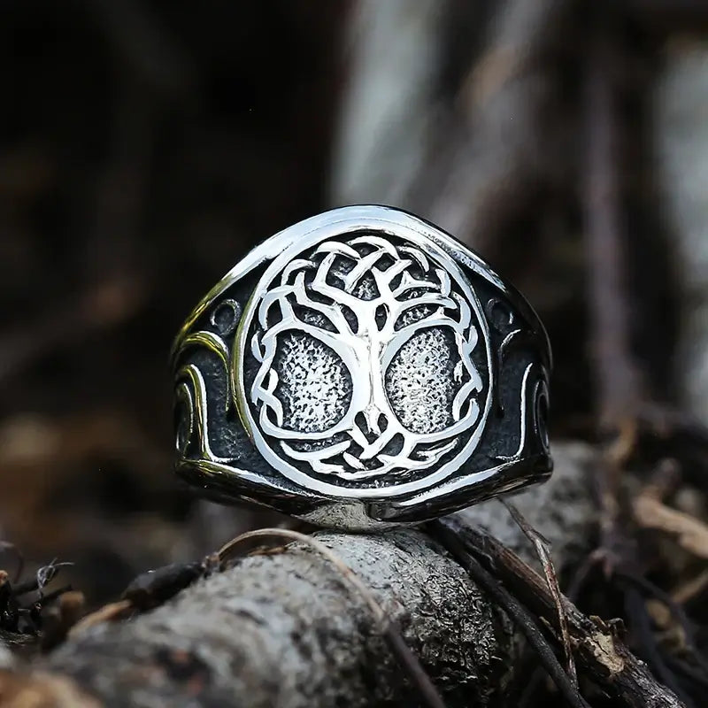 Vintage Viking Tree of Life Ring