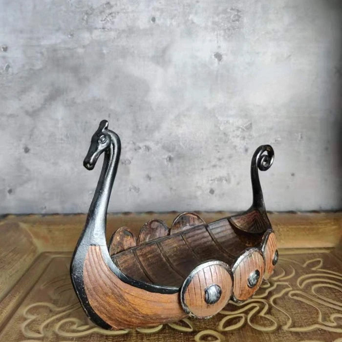 Ornements de bureau en résine - LE drakkar Viking