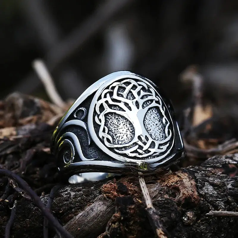 Vintage Viking Tree of Life Ring