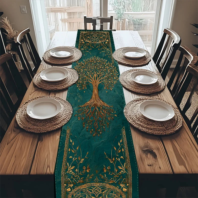 Chemin de table doré Arbre de Vie Celtique