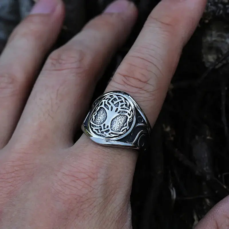 Vintage Viking Tree of Life Ring