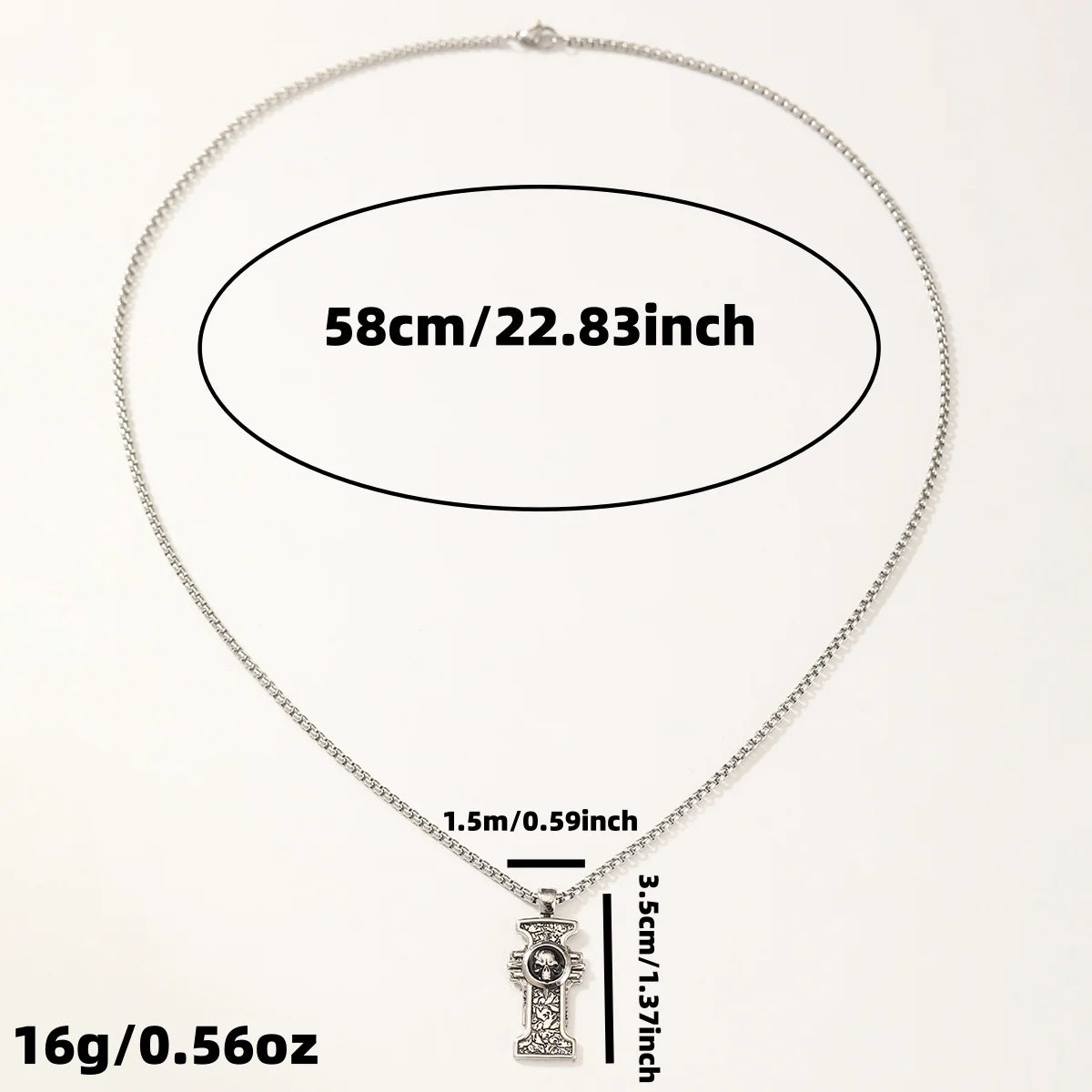croix gothique avec sa chaine