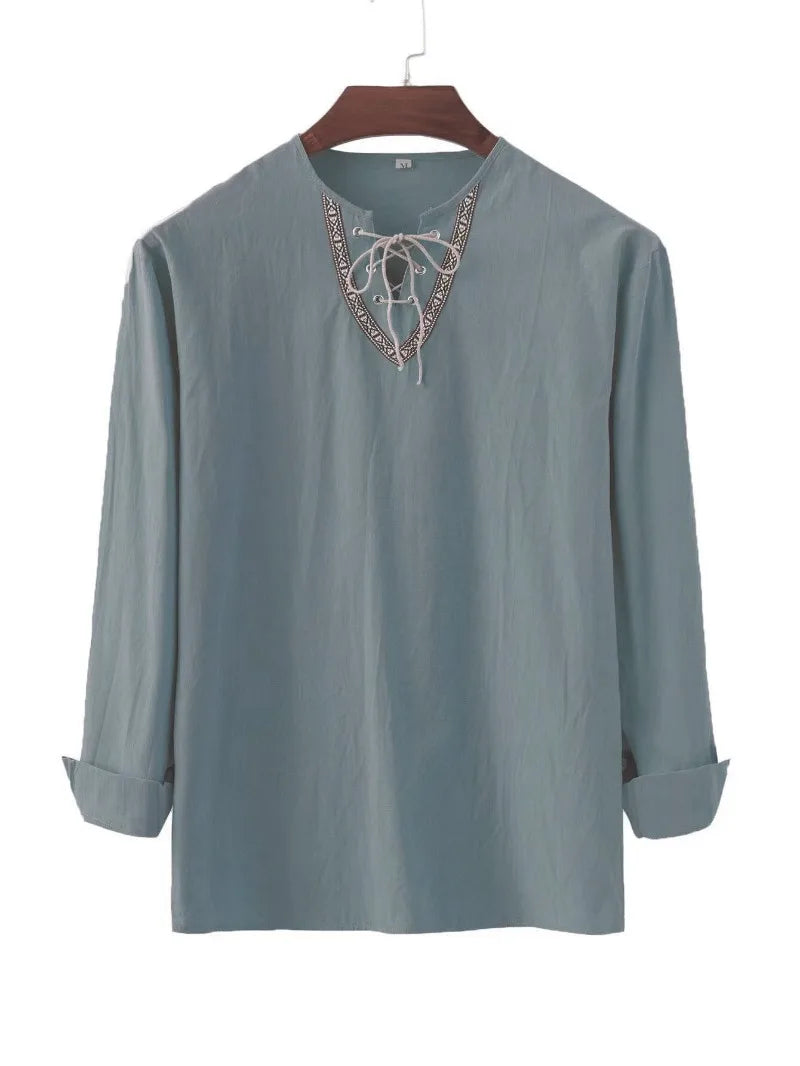 chemise viking en coton et lin