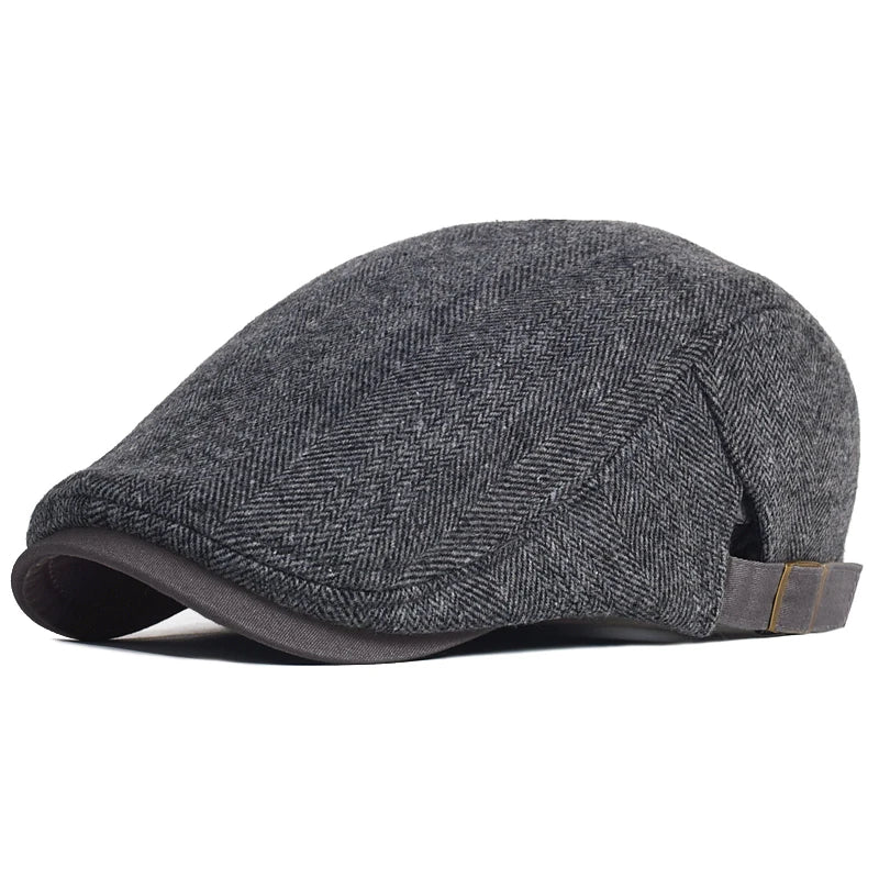 Casquette belle époque en laine épaisse et tweed, style Gatsby classique pour homme, idéale pour l'hiver.