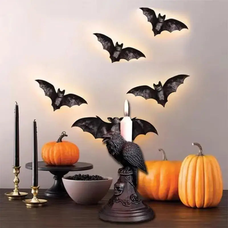 porte bougie corbeau et hibou
