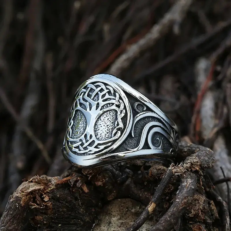 Vintage Viking Tree of Life Ring