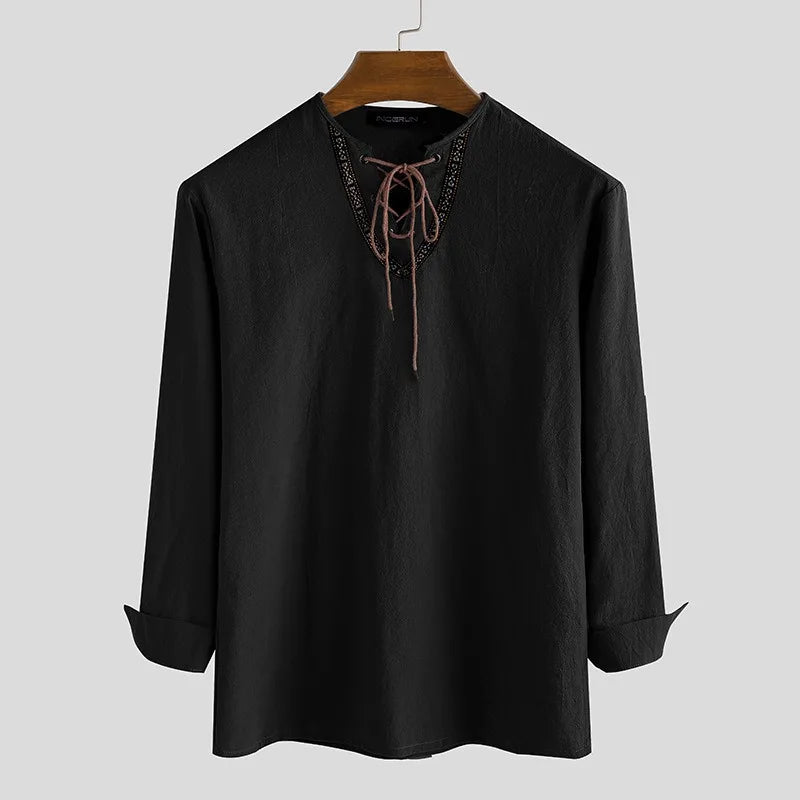 chemise viking en coton et lin